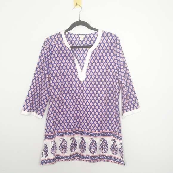 J Crew floral Paisley print poplin Tunic. NWOT - Picture 2 of 7